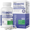 Bronson Men 's Probiotic 50 billion CFU Plus Prebiotic with Ashwagandha, Fenugreek & Cink, Támogatja az egészséges emésztést és immunfunkciót Non-GMO, 60 vegetáriánus kapszula