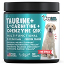 Taurin kiegészítés kutyáknak L- karnitin és Coenzim Q10 (CoQ10): Vet Endorsed for Enlarged Heart (DCM), Pangásos szívelégtelenség, Taurin hiány: 3 - in- 1 - 124; Dog Supplements- 120ct