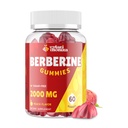 2000mg Berberine Supply Gumies - High Potency Berberine with Ceylon fahéj Candy, Turmeric, Magnézium, Króm - Sugar Free, Vegan, Non-GMO, Gluten- Free - Peach Flavor 60 Gumies - 1 Pack