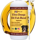 Natural Dog Company Ultra Omega Oil for Dogs a 2000 MG Omega 3, 6, 9 mit Lachs, Pollock & Flaxseed Oil, EPA & DHA, Hundeergänzung für Haut, Mantel, Gelenke, Allergy & Itch Relief, Hunde Fischöl 16oz