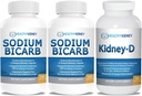 Nátrium-bikarbonát 650mg kapszula savpótlásra, Alkalinity 120 tabletta 2- Pack + Kidney- D vese kiegészítés. D-vitamin optimalizált vese támogatás.