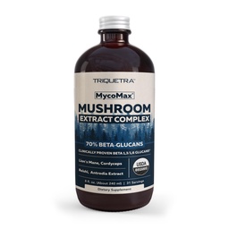 MycoMax Gomba Komplex - 70% Beta Glucans, Max Potency Gomba kiegészítés, US Grown + Ultrasonic Extraction - Lions Mane, Cordyceps, Reishi & More - Promotes Cognition, Immunity, Energy - 8 oz.