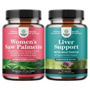 Bundle of Extra Strength Saw Palmetto nőknek és májtisztító méregtelenítő és javítási formula - DHT Blokkoló Haj Vitaminok hajhullás a nők - Silymarin Milk Thistle máj méregtelenítő 70 kapszula