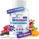 10- in- 1 Antioxidánsok kiegészítés, 1700MG Super Antioxidáns Nők és férfiak, Erőteljes Antioxidánsok NAD, NMNH, Coq10, Resveratrol, Cell javítási és redukáló ingyenes Radical Damage, 60 kapszula
