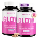 GOBIOTIX Haj bőr és körmök vitamin kiegészítés - 10000µg Biotin pirula hialuronsav, folsav, vas, magnézium, és cink - kollagén termelés, haj növekedés - 60 szervadékok