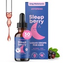 SleepBerry Liquid Melatonin gyerekeknek - Természetes alvási támogatás Elderberry és D-vitamin - Növeli az immunrendszert alvás közben (1 Fl oz)