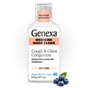 Genexa Clean Cough & Mellkasi Congestion Relief, Dye Free, 0% Mesterséges adalékanyagok, Többszörös Szinkron Maximális Erő Relief Köhögés Szirup, Köhögés Suppressant & Expectorant, Szerves áfonya Flavor, 6 fl oz