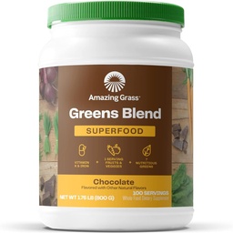 Csodálatos fűszernövények Superfood Powder: Zöldek por emésztő enzimek és probiotikumok, Organic Spirulina, Chlorella, és a Beet Root Powder, csokoládé, 100 szervadékok