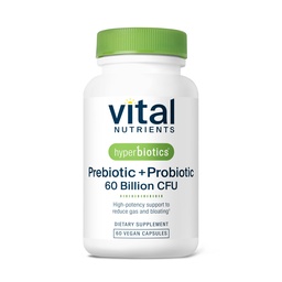 Hyperbiotics Vital Nutritents Prebiotic and Probiotic for Women and Men Aviation 124; 60 Billion CFU Aviation 124; Pre and Probiotics Supports Digestive Health, Constipatio, Hasmenés, Gas & Bloating Aviation 124; 60 Vegan Capsules