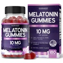Melatonin Gumies 10 mg felnőttek számára (180 Count) - Gyors oldás Melatonin Gumies - Gumi felnőttek részére tartalmaz 10 mg - High Potency - Vegyes Berry Flavor - Non-GMO, Vegan Supplement & Made in USA