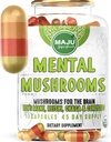 MENTAL Mushroom Capsules, Organic Extract Supplement w/ Lion's Mane, Cordyceps, Reishi und Chaga, Steigern Sie Ihren Fokus, Energie, Wellness und Immunsystem - Nootropic Pilze, Immununterstützung 90