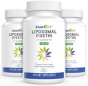 Liposzómás Fisetin, Quercetin tartozékokkal 1200 mg / adag, magas abszorpciós polifenolok Antioxidánsok nőknek, férfiaknak, nem-GMO, gluténmentes, 3 Bottle- 180 Softgels