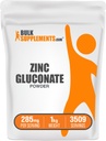 BulkSupplemens.com Cink Gluconate Powder - Cink 40 mg, Ásványvíz-kiegészítés Immuntámogatás - Gluten Free, 285mg per Serving, 1 kg (2,2 kg) (1x csomag)