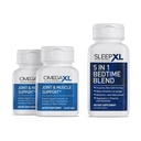 OmegaXL Joint Relief Supplement - Natural Muscle Support, 60 Softgels (2 Pack) & SleepXL azonnali felszabadítása melatonin, L- Theanine (Calming), kamilla, Magnézium & B6 (60 Vegan Capsules)