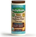 NuSyllium Ultra Psyllium Husk Powder, USDA Organic, 10.7 Oz, Sugar Free Keto-Friendly Fiber Supplement, Promotes Digestic Health * Orange, 42 Servings