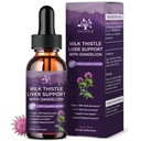 (4 csomag) Tej Thistle Folyékony cseppentő Silymarin 1000mg, Máj kiegészítés Detox & Cleanse a Gyermekláncfű & Articsóka, Milk Thistle Organic Extract támogató javítási máj-egészség, Vegan, Non-GMO, 1 Fl Oz