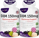 Női DIM komplexum 150mg - Bioperine ösztrogén egyensúlyozó tabletták Menopauza & Hot Flash Relief Support Hormonal Acne erős kiegészítés - 60 kapszula - Készült az USA-ban