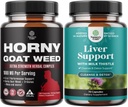 Bundle of Horny Goat Weed for Men - Extra Strength Man Supplement for Stamina & Energy and Life Cleanse Detox & Javítás - Silymarin Milk Thistle with Dandelion Root Coline Beetroot Articsóka kivonat