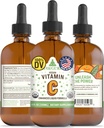 RawGuru szerves C-vitamin tinktúra - Folyékony C-vitamin Trace Ásványok - Nano- Feldolgozott antioxidáns & Immun Supplement Tinktúra - 30 adag vegán cseppek 120 ml-enként, 1 csomag