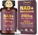NAD kiegészítés, liposzómás NAD + Kiegészítés Resveratrol, NAD Resveratrol Kiegészítés - Boost NAD + az öregedés védelem, energia, fókusz - Ultra Antioxidáns Capsul91