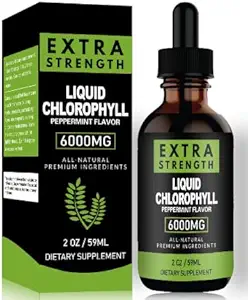 Klorofill folyékony cseppek tiszta bőr és energia boost - Immunszuppresszív folyadék klorofill a Gut Health - Belső dezodor - Antioxidáns - 2 FL OZ