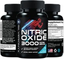 Extra erő nitrogén-oxid kiegészítés 3X Erő L Arginin, Citrullin malát, AAKG, Beta Alanine - Prémium izom támogató nitrogén booster - Natural Energy & Heart Health Support - 180 kapszula