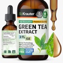 BIO KRAUTER Zöld tea kivonat folyékony cseppek - Zöld tea kiegészítők - Antioxidáns forrás - Alkohol és cukor mentes - 2 Fl.Oz.