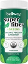 Bellway Super Fiber + Greens Powder, Sugar- Free Psyllium Husk Fiber Supplement Powder with Super Greens (30 Servings)