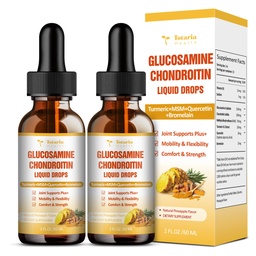(2 csomag) Glucosamin Chondroitin MSM Support Joint Health - Chondroitin Szulfát kiegészítés Turmeric, Quercetin, Bromelain, MSM Olaj