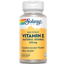 SOLARAY E-vitamin 1000 NE Softgel kapszula, 670 mg - d Alpha Tocopherol E-vitamin kiegészítők - Bőregészség, szívműködés és antioxidáns támogatás - 60- napos garancia - 60 adag, 60 Softgels