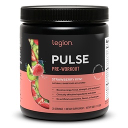 LEGION- All Natural Nitric Oxide Pretushing Drink to Boost Energy, Creatine Free, Naturally Sweared, Beta Alanine, Citrulline, Alpha GPC (Strawberry Kiwi)