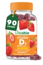 Vitamin D Gummi für Erwachsene | 5000 IU | Große Verkostung D3 Vitamin | Immununterstützung und gesunde Knochen Vitamin D Nahrungsergänzung für Männer, Frauen | 90 Gummie | Lebensfähig
