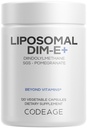 Codeage Liposomal DIM- kiegészítés - 4 hónapos DIM- és SGS-ellátás, gránátalma, brokkoli, E-vitamin Tocopherols Alfa Beta Gamma Delta - Liposomal Formula - Gluténmentes - 120 kapszula