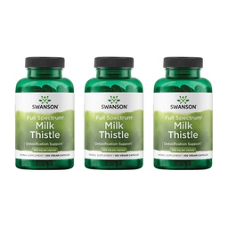 Swanson Milk Thistle - Gyógynövényes májpótló kiegészítés - Természetes Formula segít fenntartani az általános egészséget és jólétet - (100 kapszula, 500mg darabonként) 3 Pack