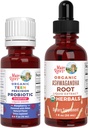 MaryRuth Organics Precision Probiotic Drops for Teens (Málna) & Ashwagandha Drops n.e.124; USDA Organic Agriculture, Relaxation, & General Wellness Agreement 124; Vegan, Non-GMO, Gluten Free