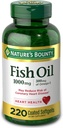 Természet Bounty Fish Oil 1000 mg Bevont Softgels, 220 gróf