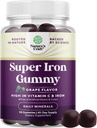 Extra Strength Iron Gumies nőknek és férfiaknak - Potent 45mg per serving Chewable Supplement for Women and Men with Vitamin C for Higher Absorption - Vegan Daily Iron Gumi No Masteric Flavor