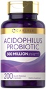 Carlyle Acidophilus Probiotic Capsules for Women and Men Women 124; 500 Million CFU - 124; 200 Pills - 124; Lactobacillus Supplement - 124; Non- GMO és Gluten - mentes
