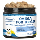 Omega 3 kutyáknak lazacolaj, halolaj kutyáknak bőr és kabát kiegészítés, kutya allergia enyhítése, forró spot kezelés, anti shedding, Hip & közös támogatás EPA & DHA, biotin, E-vitamin