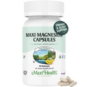 Maxi Health Magnesium Kapseln - Energieproduktion - Muskel & Nerve Gesundheit - Knochenunterstützung - Magnesiumergänzung aus Magnesiumoxid, Magnesiumglycinat Chelat und Magnesium Citrat - 90 Graf von Maxi Health
