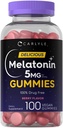 Carlyle Melatonin 5mg Gummeaux 124; 100 Count 124; Berry Flavor W.A.124; 100% Drug Free W.A.124; Non-GMO, Gluten Free Supplement