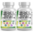 Tiszta Nutraceutical Oregano olaj fokhagyma kivonat Olive Leaf Black Seed Oil - Immune Support & Digestive Health Supplement nőknek és férfiaknak D3 & Cink vitaminnal - 2Pack