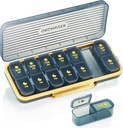 Heti Pill Organizer 2 Times Egy nap - Pill Case Am Pm - Travel Pill Box 7 nap Portable Daily Vitamin Container Aesthetic Medicine Dispenser 7 különálló kompartment Reggeli Kiegészítés Holder