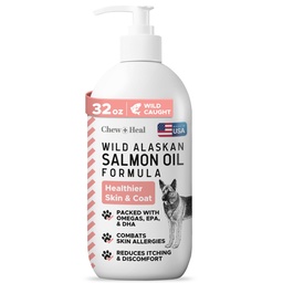 Vad alaszkai lazac halolaj kutyáknak - 32 óz. halolaj képlet - Pump Cap palack - Omega3 és 6, D-vitamin, EPA, és DHA egészséges bőr és kabát