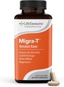 LifeSeasons Migra- T Relieve- R PM - Migrén Prevention & Relief Supplement - Támogatja a súlyos fejfájásokat - Light Sound & Odor érzékenységet - Feverlack, White Willow, Magnézium Ginger & CoQ10