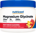 Nutricost Magnézium Glicinate Powder (Gyümölcs Punch, 250 Nagyi)