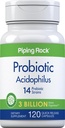 Piping Rock Probiotic Acidophilus Capsules for Women and Men Women 124; 3 Billion Live Cultures