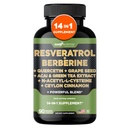 Gade Nutrition Resveratrol Berberine Quercetin Grape Seed kivonat Green Tea kivonat N- Acetyl Cystein - 14 in 1 Complex Supplement for Women & Men with Potent Antioxidants - Made in USA