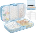 FYY Weekly Pill Organizer with Labels, 8 Comistions Travel Daily Pill Case Airstight Moistoreproof Large Pill Box to Hold Vitamins, Fish Oil, Supplements, Cotton Swab and Bandages- Blue