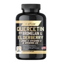 Quercetin Bromelain Cink C-vitamin D-vitamin Elderberry - 120 Veggie Capsules, Non-GMO, gluténmentes 124; Immun Supplement Supplement 124; Made in USA Department 124; 2 hónap ellátás